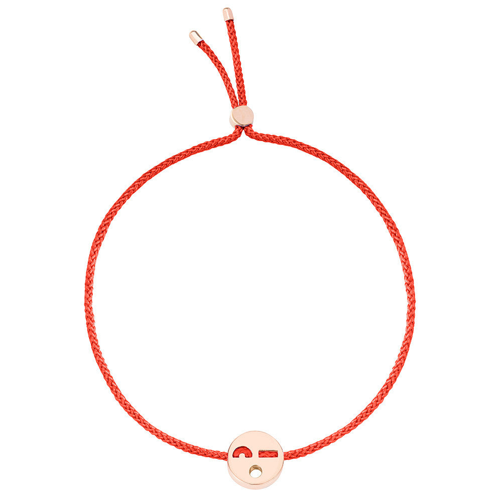 Ruifier Friends Flirty Cord Bracelet Red Rose Gold
