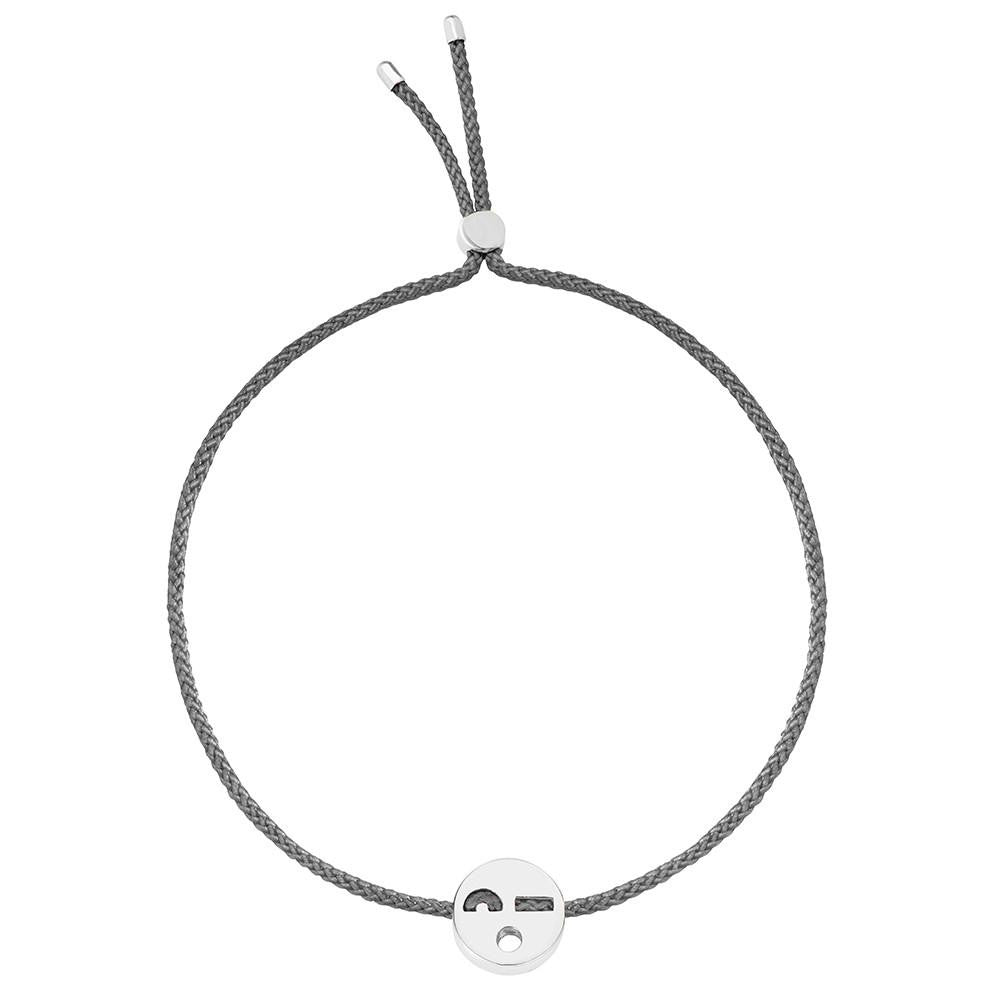 Ruifier Friends Flirty Cord Bracelet Dark Grey Sterling Silver