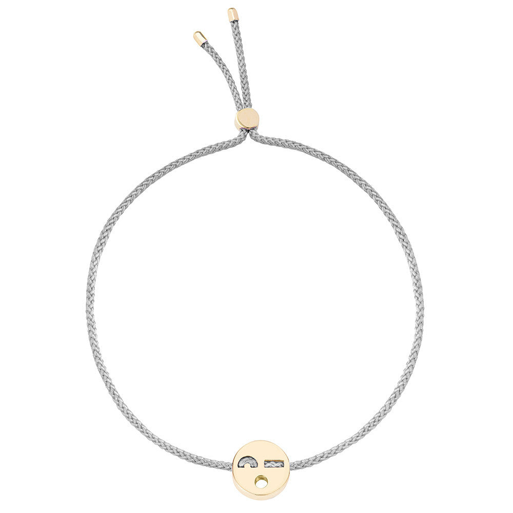hide Ruifier Friends Flirty Cord Bracelet Light Grey Yellow Gold