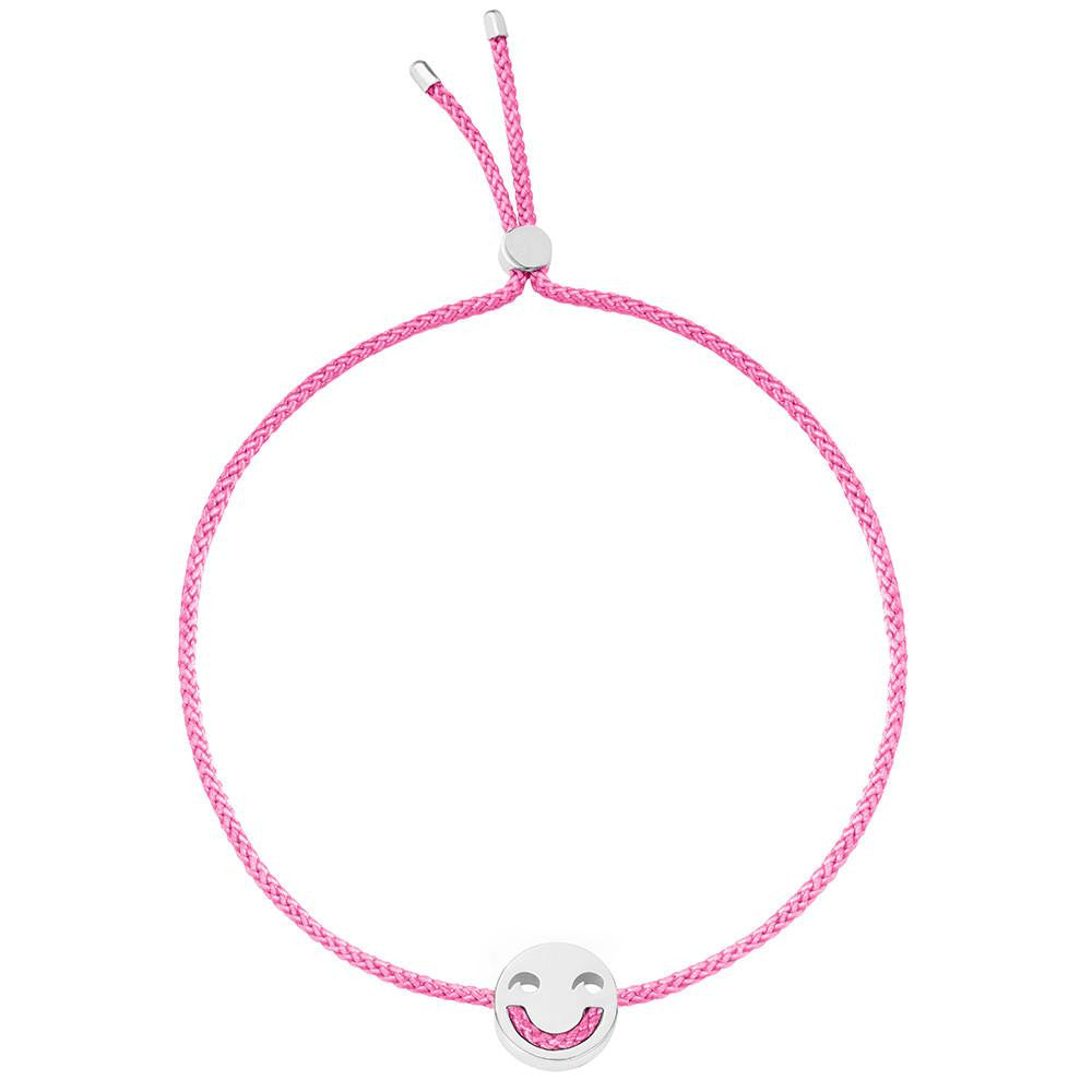 Ruifier Friends Jokey Cord Bracelet Pink Sterling Silver