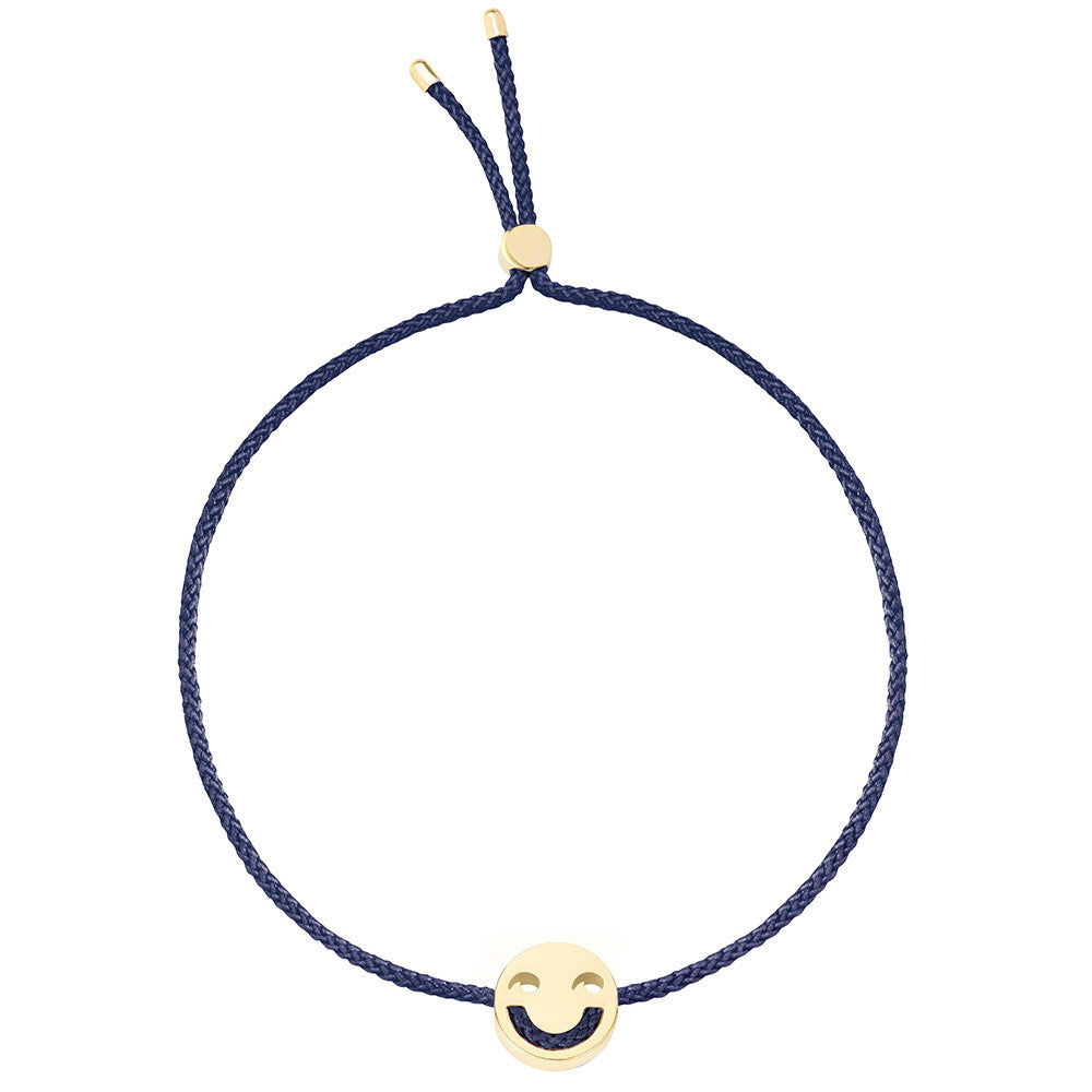 Ruifier Friends Jokey Cord Bracelet Navy Yellow Gold
