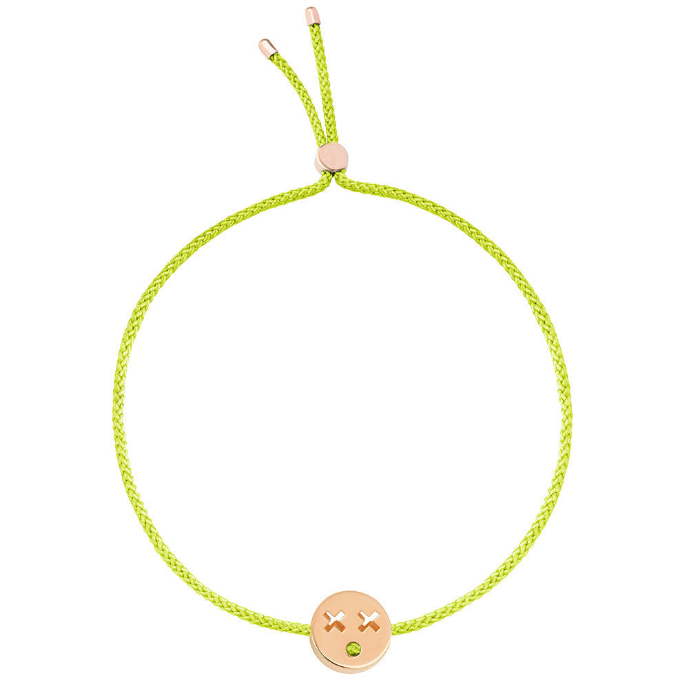 Ruifier Friends Quirky Cord Bracelet Lime Green Rose Gold