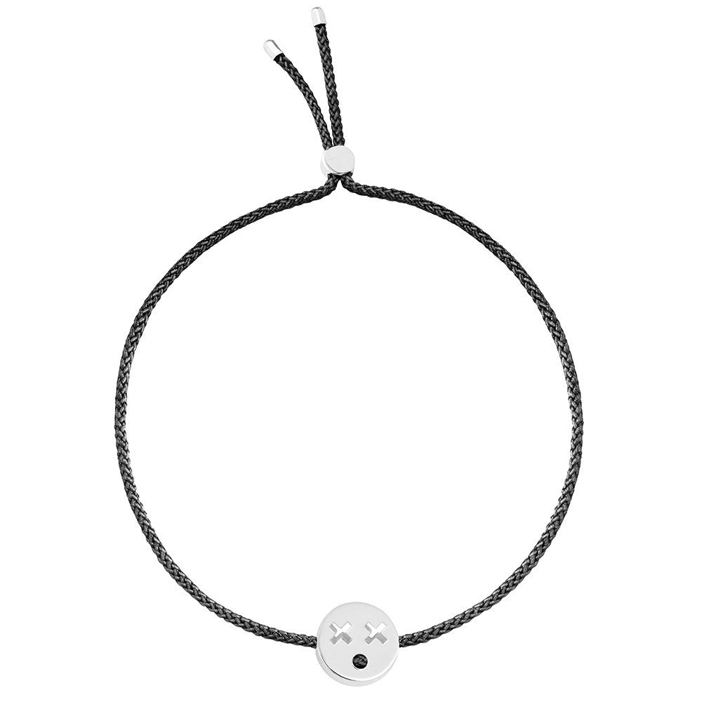 Ruifier Friends Quirky Cord Bracelet Black Sterling Silver