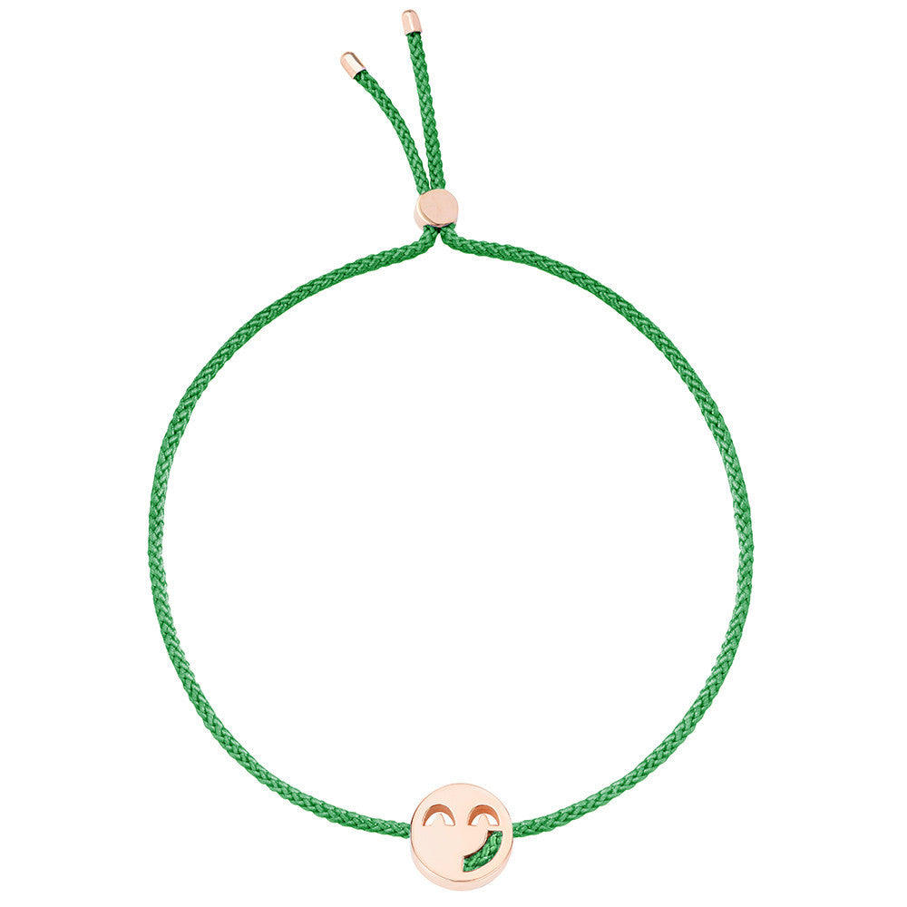 Ruifier Friends Sassy Cord Bracelet Green Rose Gold